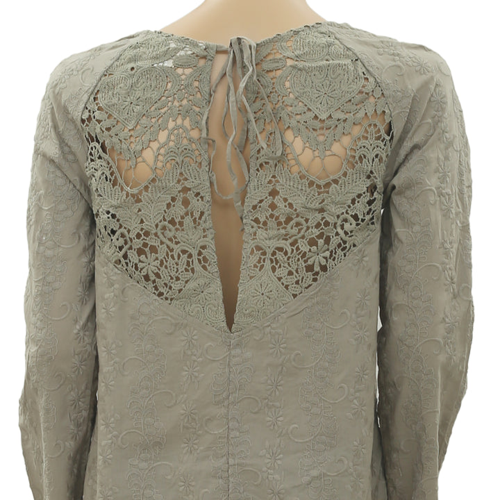 Odd Molly Anthropologie Embroidered Crochet Top