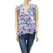 Lilly Pulitzer Lacie Peplum Blouse Top