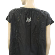 Odd Molly Anthropologie Solid Lace Shirt Blouse Top