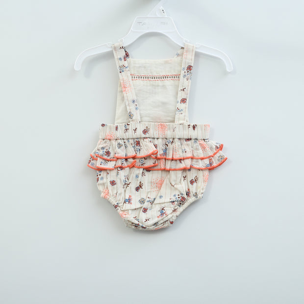 白巧克力婴儿花卉幼儿连体衣连体衣儿童 0-2 个月