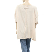 Free People We the Free Care FP Linen Blend Diego Tee Top