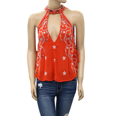 Free People Embroidered Blouse Top