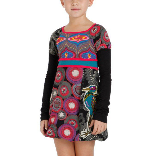 Desigual Kids Girl Floral & Retro Printed Mini Dress