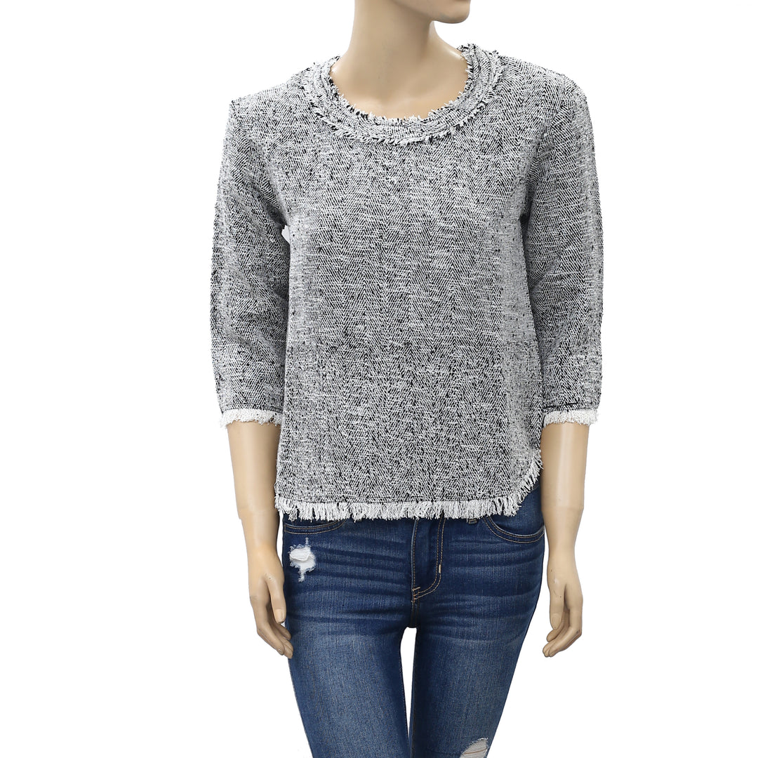 IRO Bardy Tweed Boucle Knited Pullover Sweatshirt Top