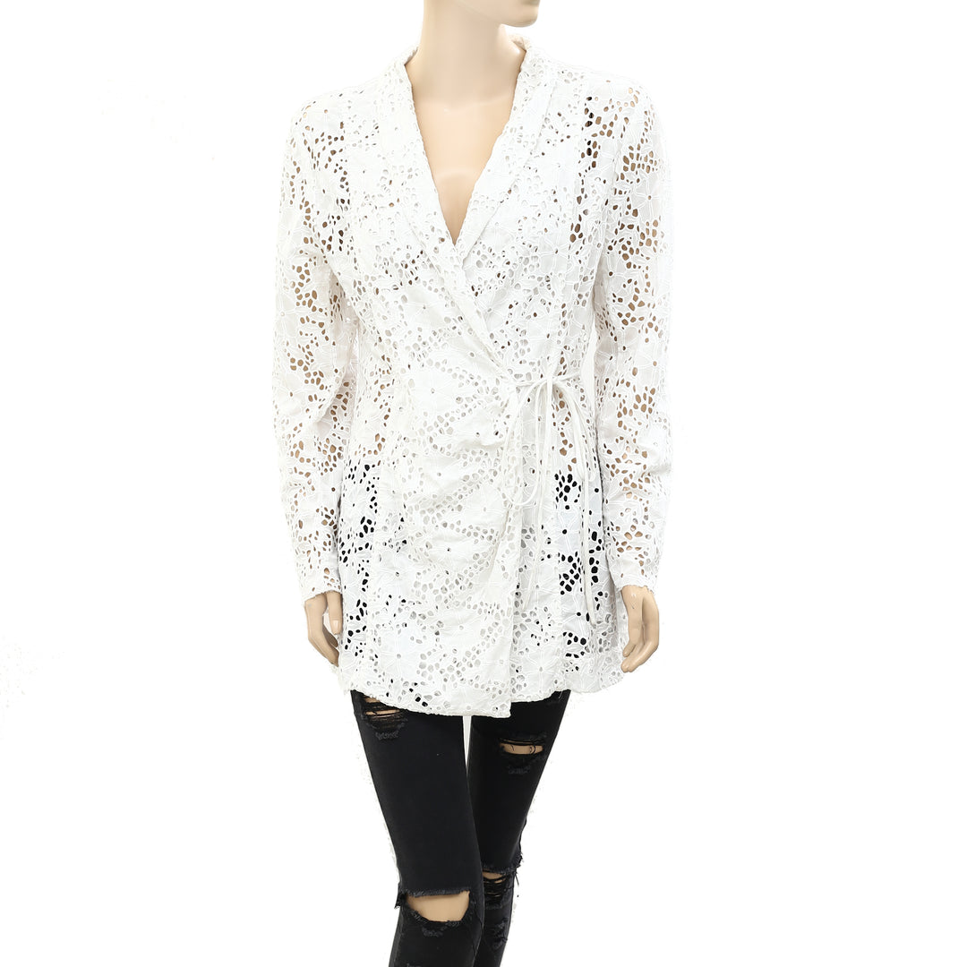 Merlette Zahara Jacket in White Wrap Tunic Top