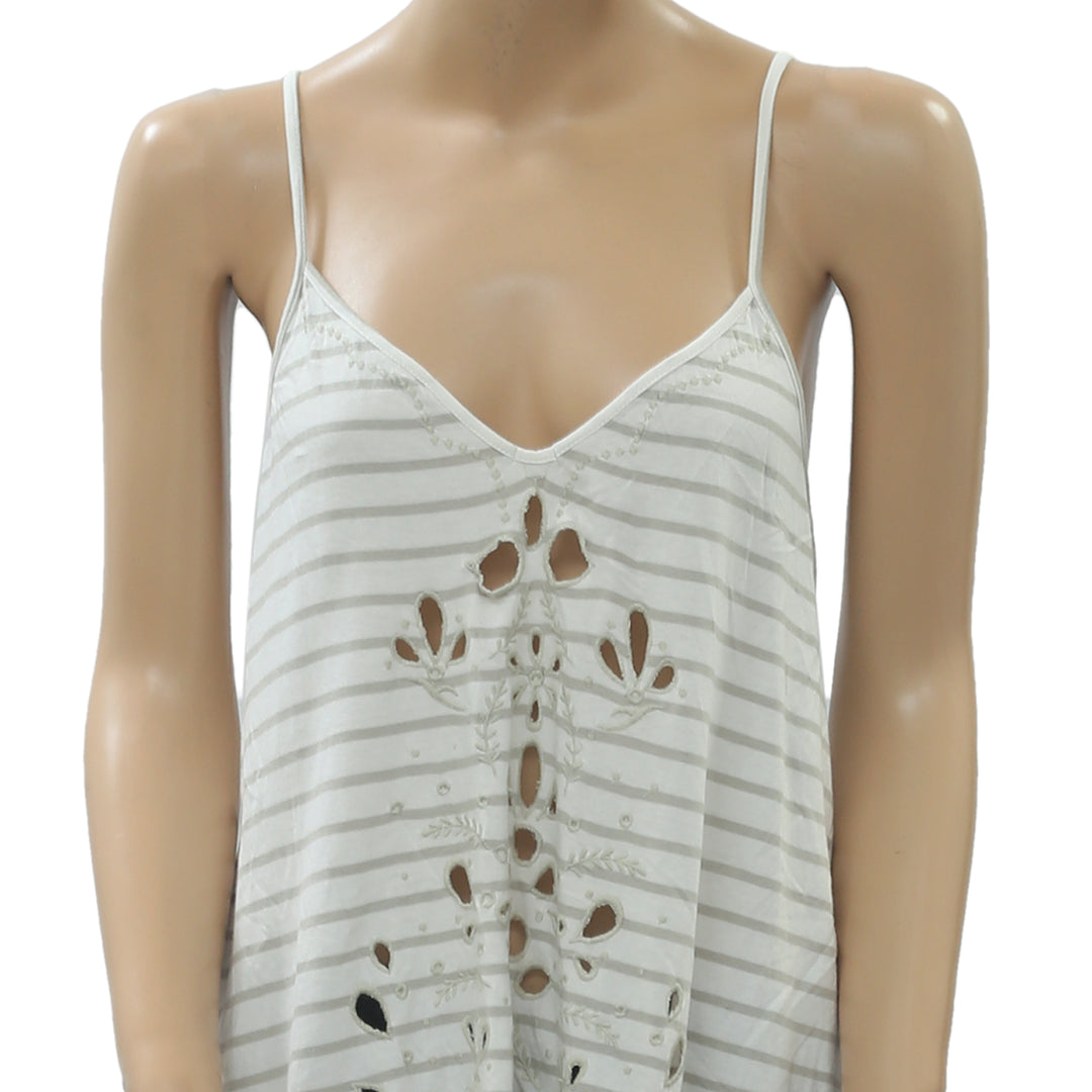 Free People Seafaring Embroidered Cami Tunic Top