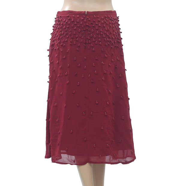 Hoss Intropia Anthropologie Embroidered Beads Skirt
