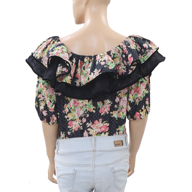 Uterque Floral Printed Bodysuit Top