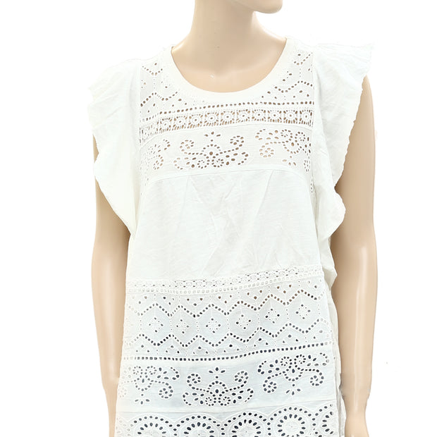 By Anthropologie Sustainable Lace Tank Blouse Top