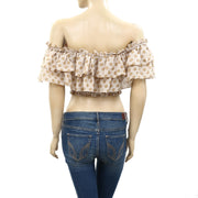 HappyXNature Kate Hudson Ruffle Smocked Cropped Top