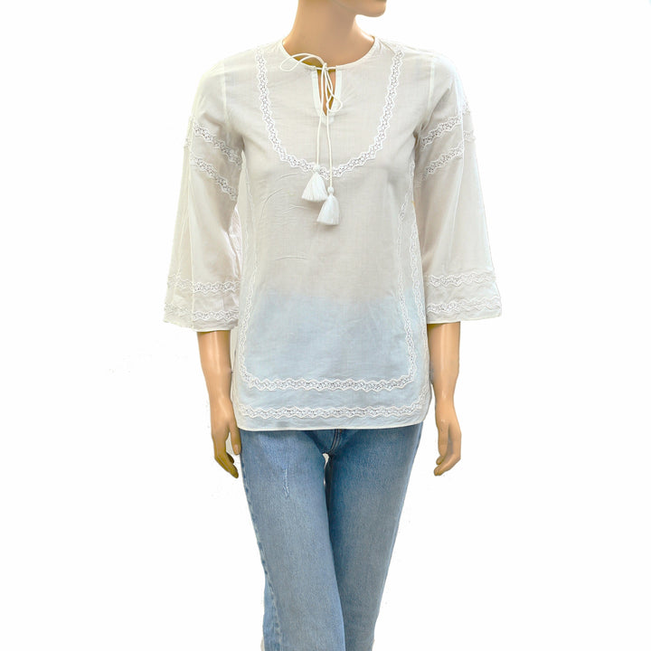 Sezane Lace Blouse Top