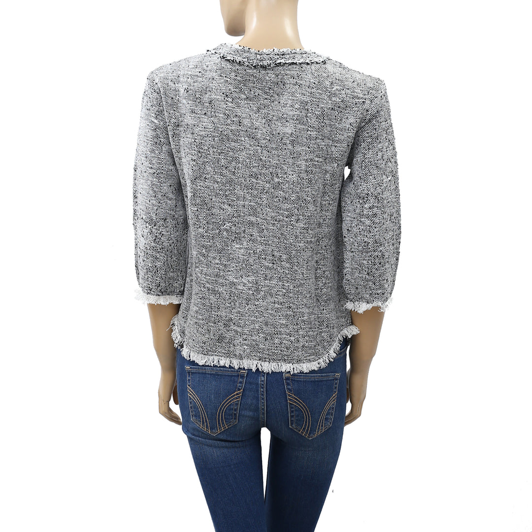 IRO Bardy Tweed Boucle Knited Pullover Sweatshirt Top