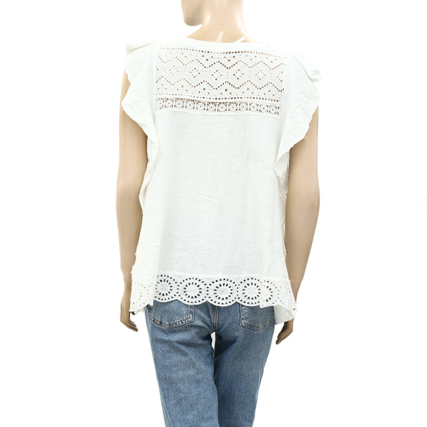 By Anthropologie Sustainable Lace Tank Blouse Top