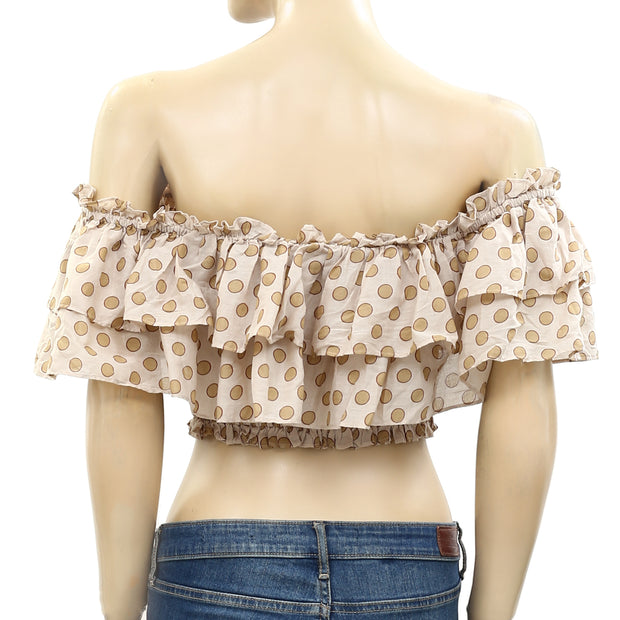 HappyXNature Kate Hudson Ruffle Smocked Cropped Top