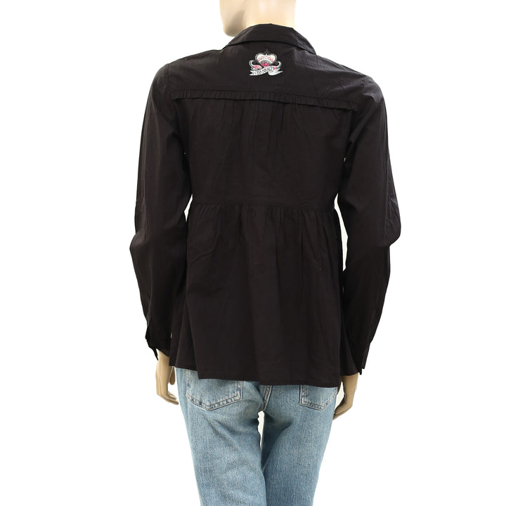 Odd Molly Anthropologie Solid Buttondown Shirt Top