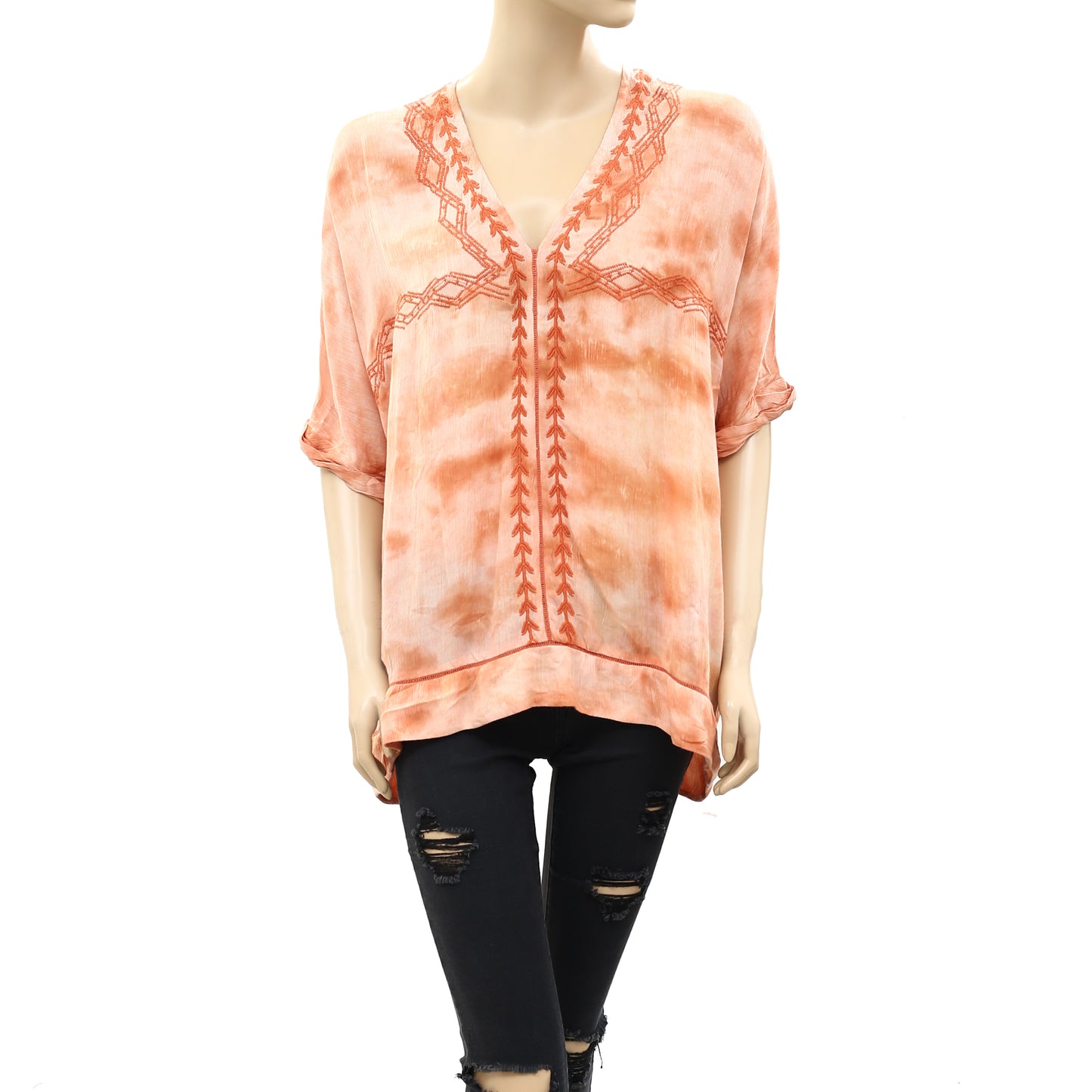 Free People Next Level Woven Embroidered Tunic Top S