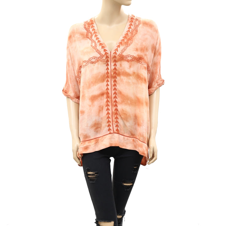 Free People Next Level Woven Embroidered Tunic Top S