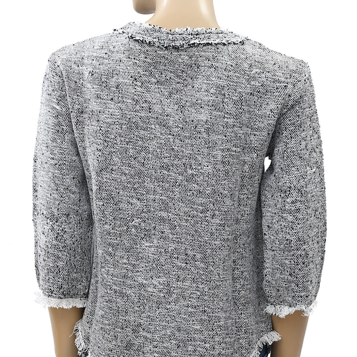 IRO Bardy Tweed Boucle Knited Pullover Sweatshirt Top