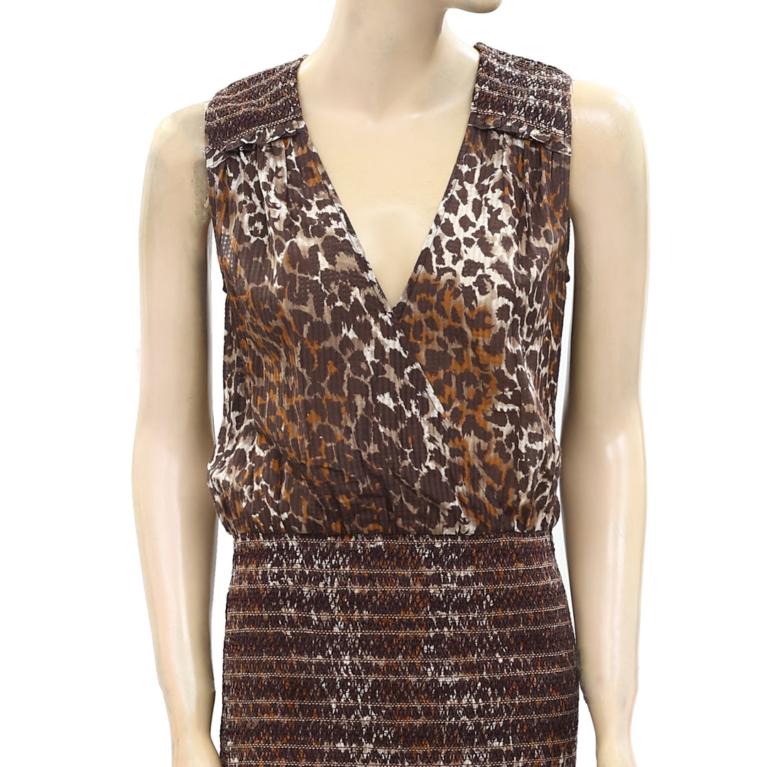 Veronica Beard Cox Smocked Flounce Mini Dress XS