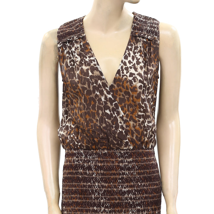 Veronica Beard Cox Smocked Flounce Mini Dress XS