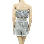 Out From Under Urban Outfitters Mason Spliced Sweatshort & Tube Top Set