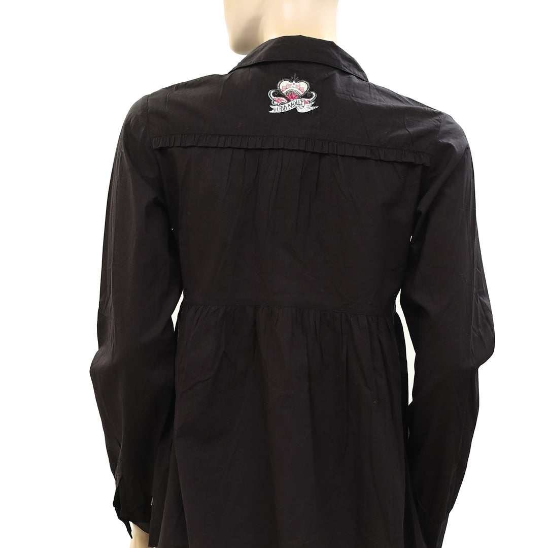 Odd Molly Anthropologie Solid Buttondown Shirt Top
