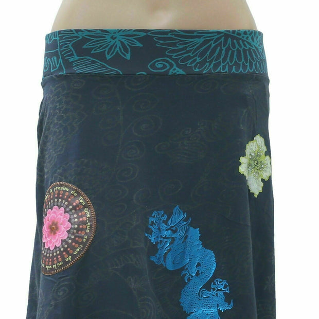 Desigual Rubber Printed Midi Skirt