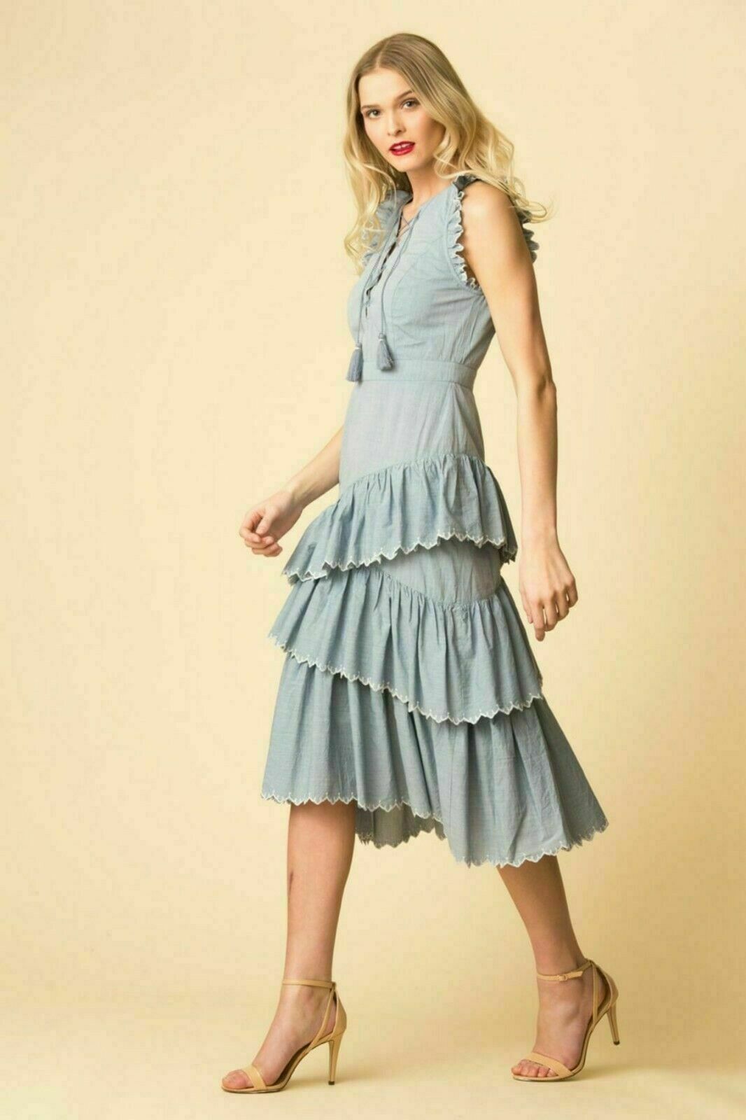 Ulla Johnson ROSALIND Tiered Midi Dress