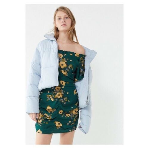 Urban Outfitters Ruched Floral Printed Mini Dress