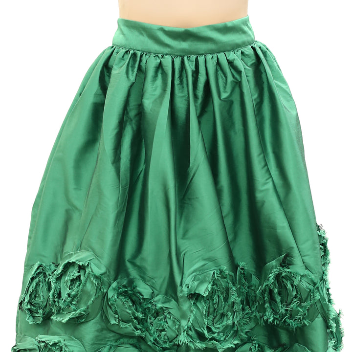 Frances Valentine Barbara Flowers Shantung Skirt