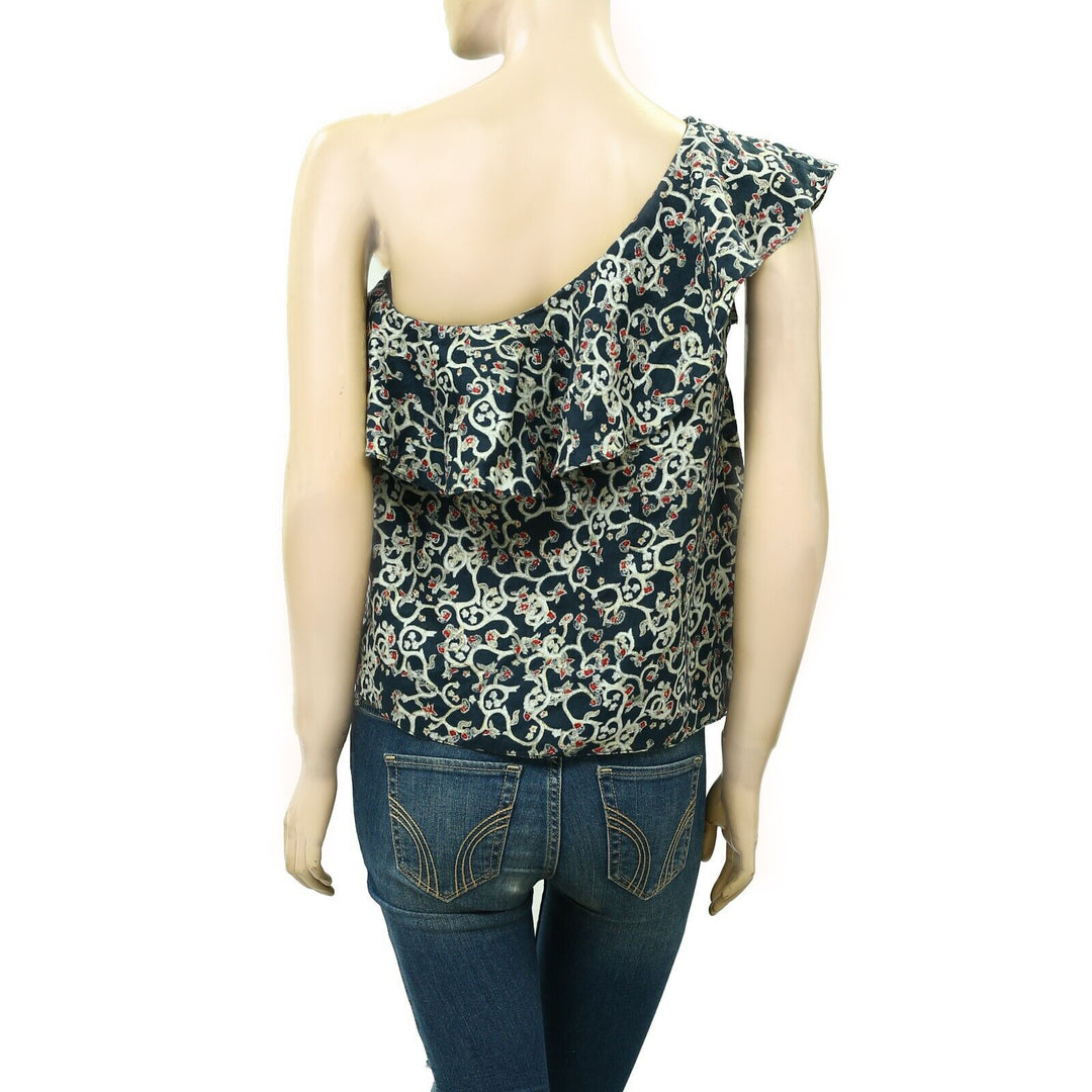 ISABEL MARANT ÉTOILE Thomy One-Shoulder Printed Blouse Top