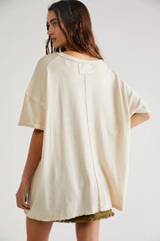 Free People We the Free Care FP Linen Blend Diego Tee Top