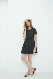 Des Petits Hauts Gabina Printed Tunic Mini Dress Black Clubwear