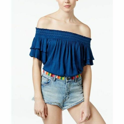 Free People Women's Santorini Blue Blouse Top