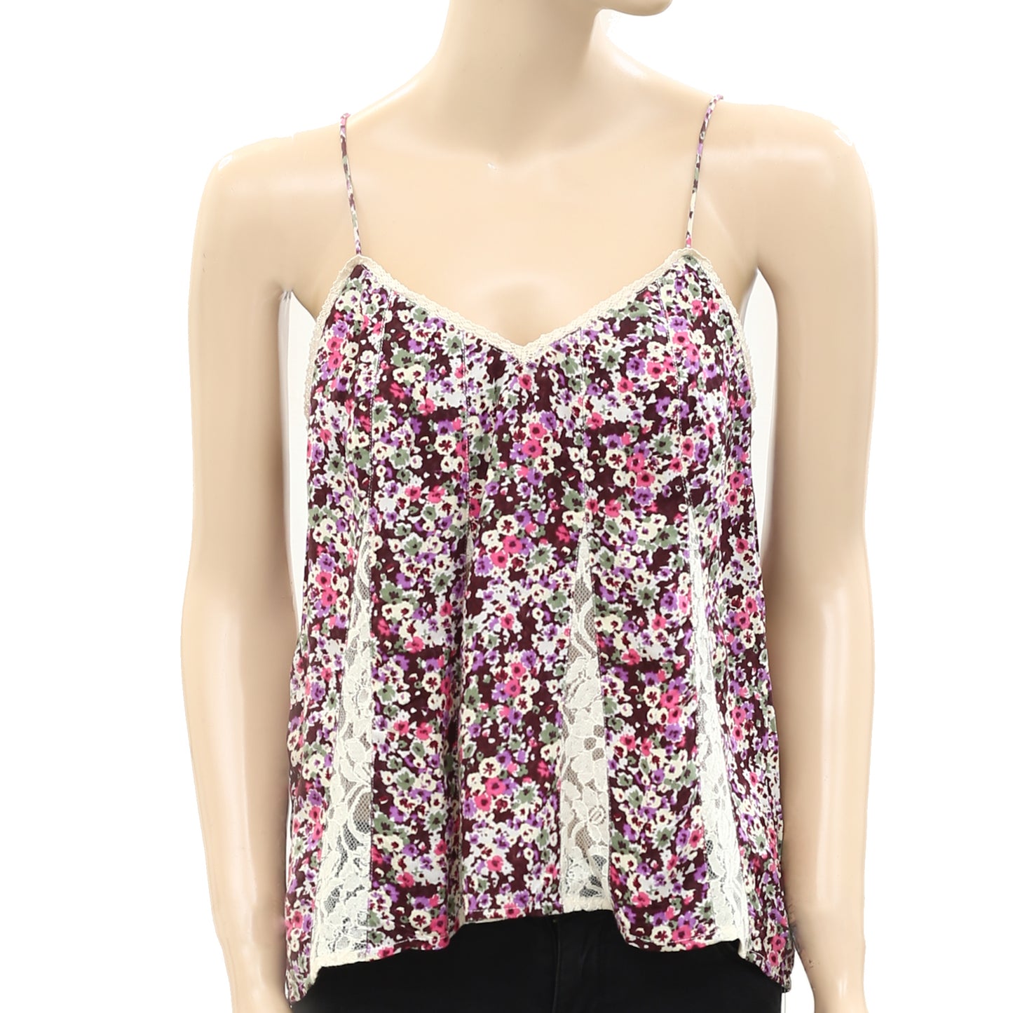 American Eagle Outfitters Floral Printed Lace Blouse Top