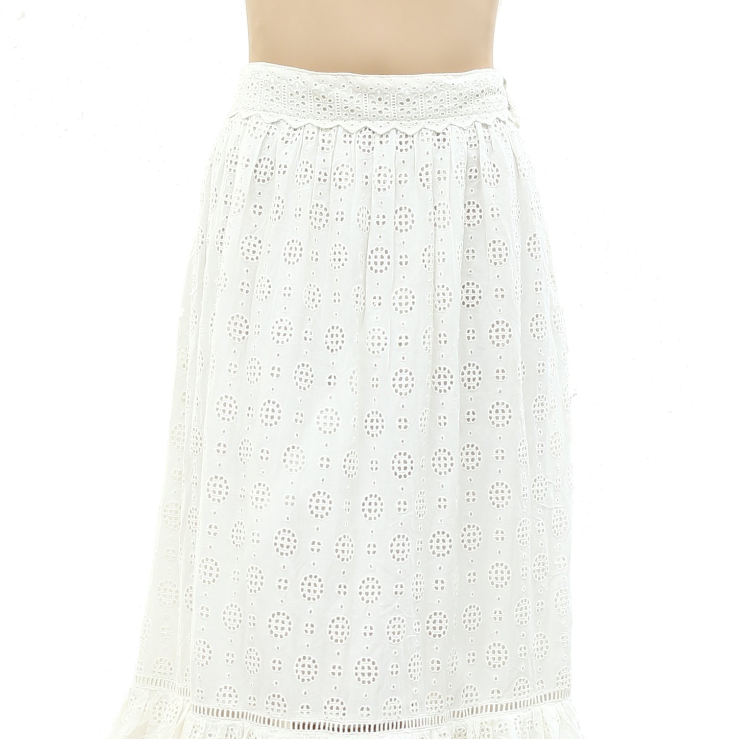 Ulla Johnson Eyelet Embroidered Maxi Long Skirt