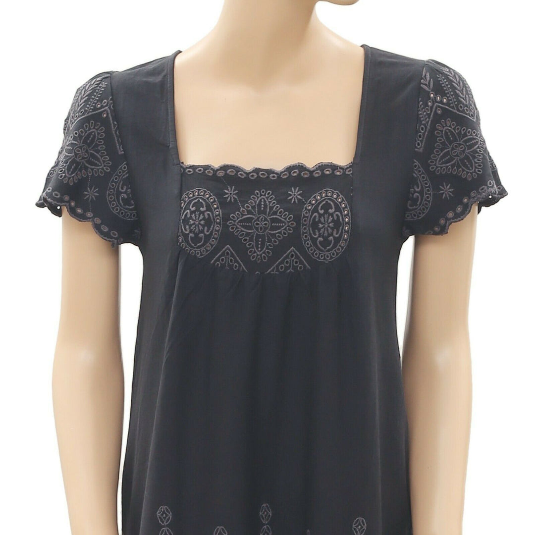 Odd Molly Anthropologie Eyelet Embroidered Mini Dress