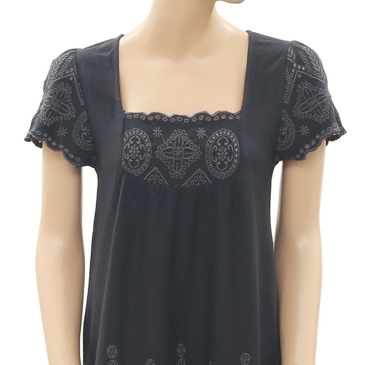 Odd Molly Anthropologie Eyelet Embroidered Mini Dress