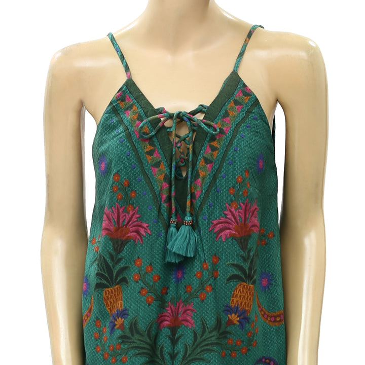 Farm Rio Anthropologie Tropical Tapestry Scarf Printed Mini Dress