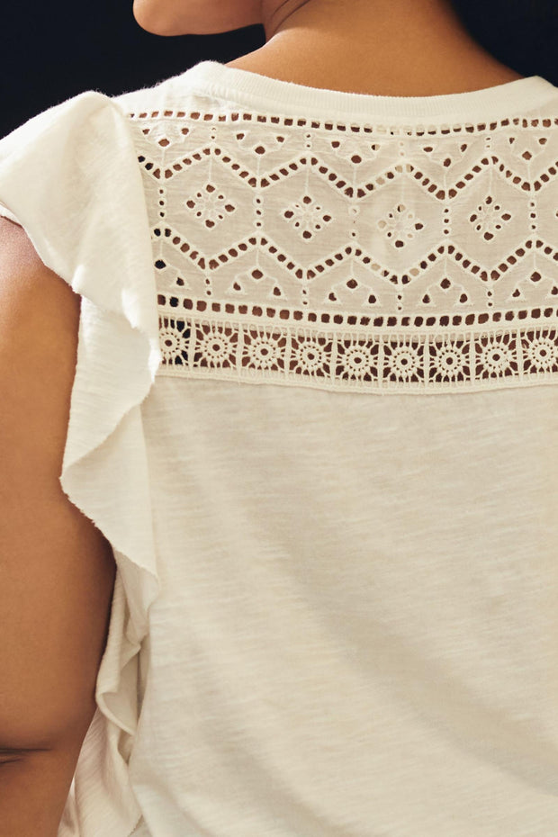 By Anthropologie Sustainable Lace Tank Blouse Top