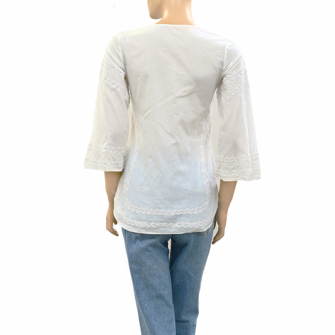 Sezane Lace Blouse Top