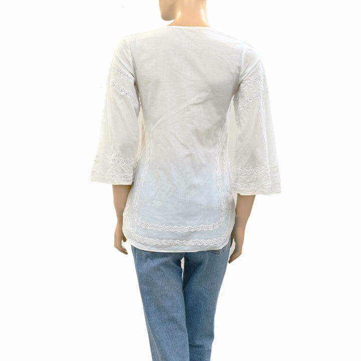 Sezane Lace Blouse Top