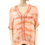 Free People Next Level Woven Embroidered Tunic Top S