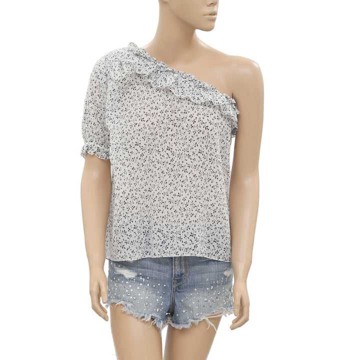 Ulla Johnson Printed Ruffle Blouse Top