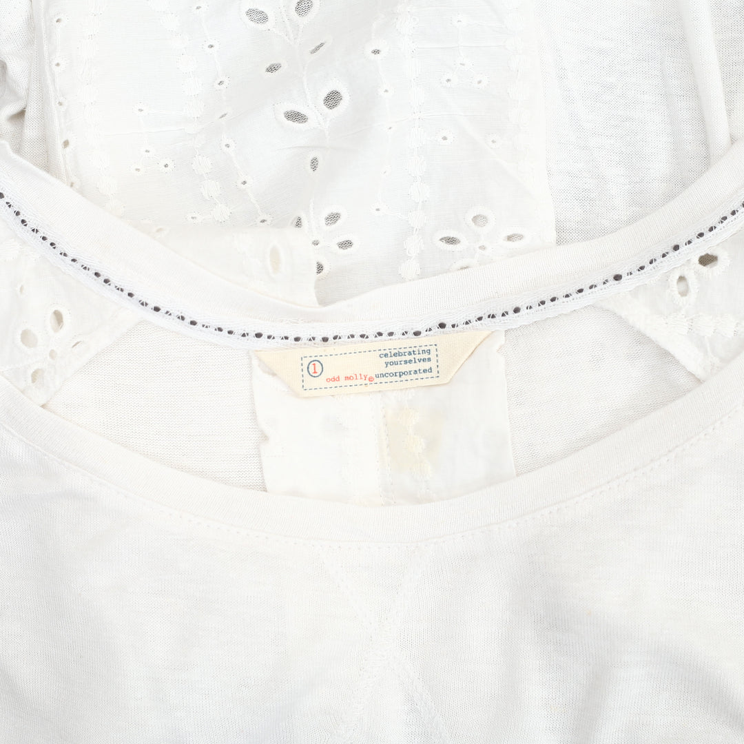 Odd Molly Anthropologie Eyelet Embroidered Blouse Top