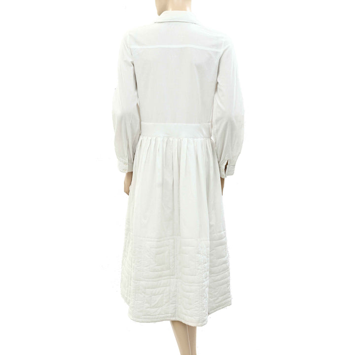 La Dovitch Solid Shirt Midi Dress S