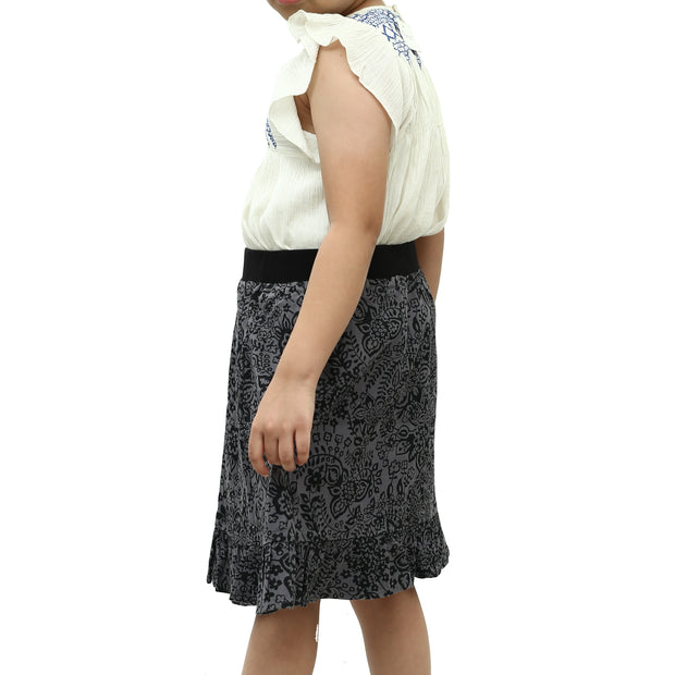 Desigual Kids Girl Gray Ruffle Skirt
