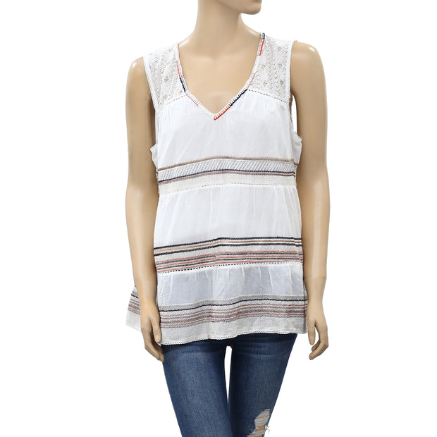 Anthropologie Pilcro and the Letterpress Lani Embroidered Tank Top