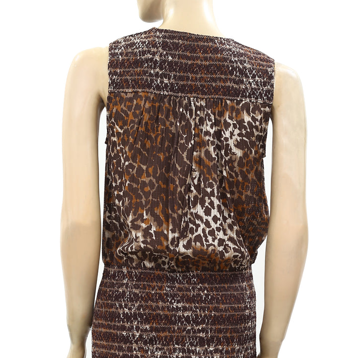 Veronica Beard Cox Smocked Flounce Mini Dress XS