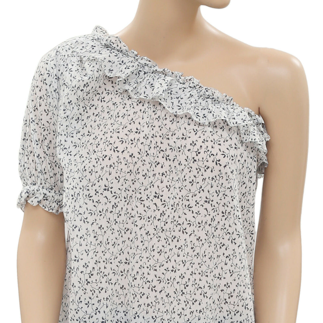 Ulla Johnson Printed Ruffle Blouse Top